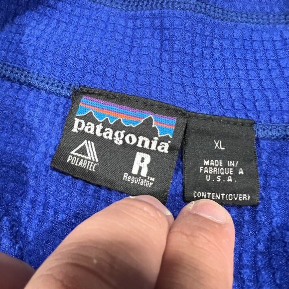 VTG Patagonia Regulator R1 Flash Pullover XL Blue USA Made Baselayer 40100 READ - Picture 4 of 10